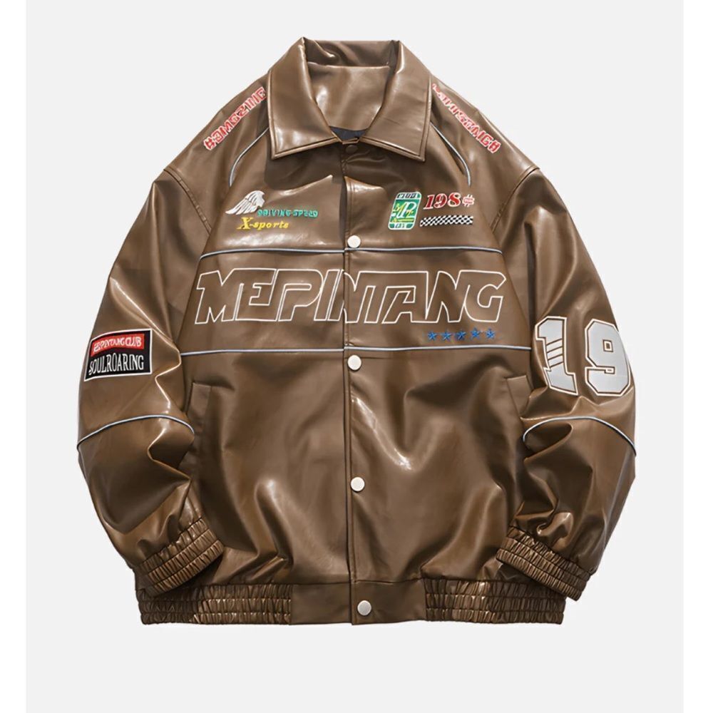 Aelfric Eden Men's‎ PU Leather Racing Brown Mepintang 19 Jacket S NWT IN PKG